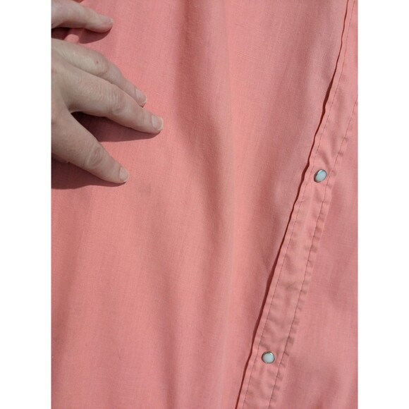 Vintage 50s 60s Model’s Coat Pink Emb Posey Pocket Housecoat Pearl Snaps L - Picture 3 of 7